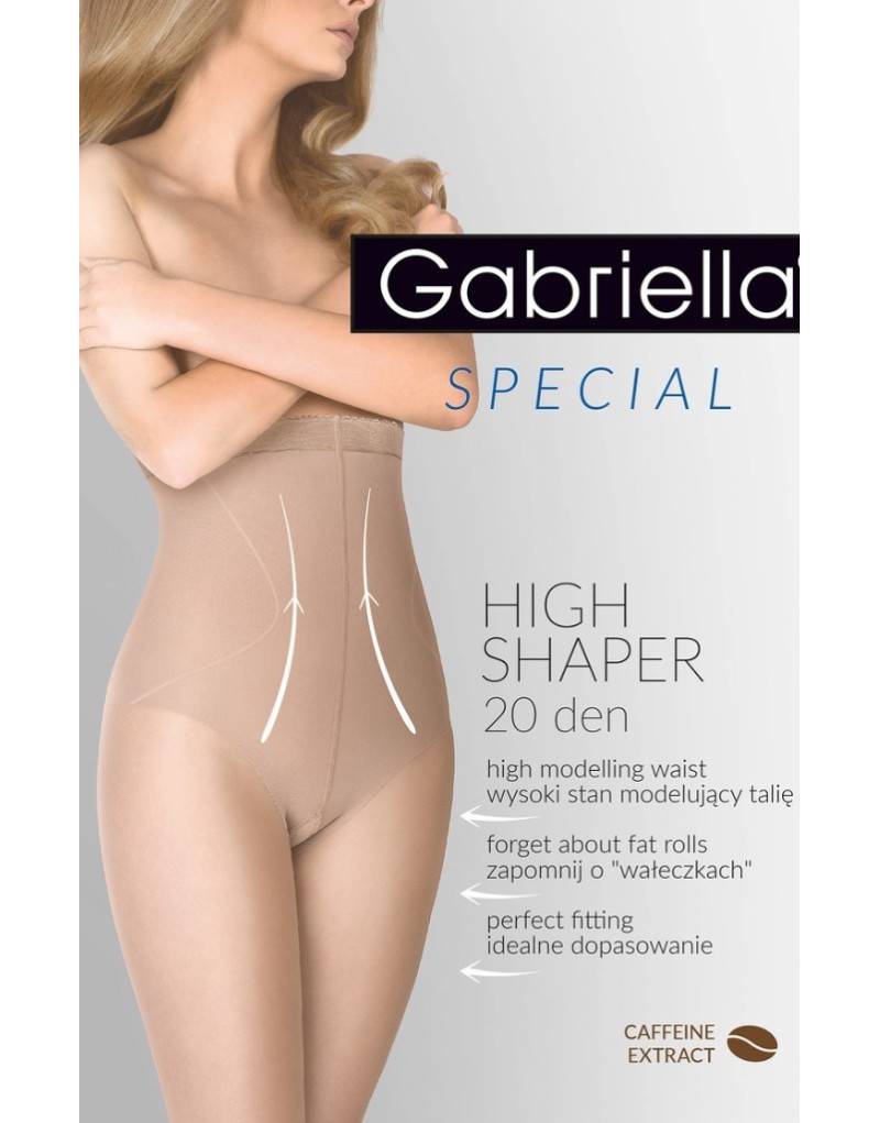 Rajstopy damskie wysoki pas na silikonie wyszczuplające Gabriella - High  Shaper 20den