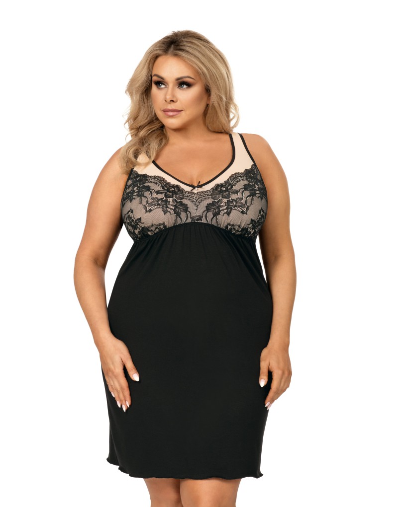 Koszula nocna damska  Donna Sarah czarna - plus size