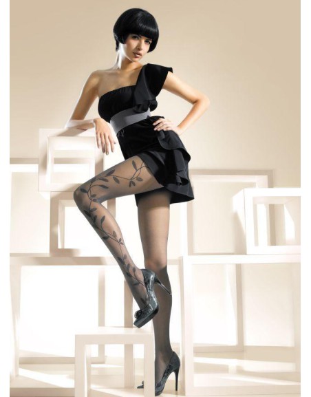 Rajstopy damskie czarne ze wzorem Delia Gatta