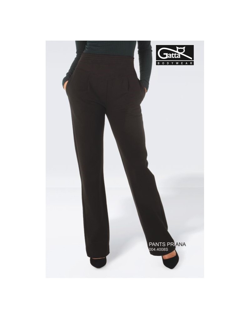 Spodnie z prostą szeroką  nogawką Gatta czarne