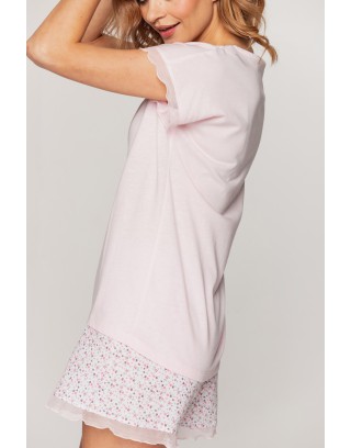 Piżama damska bawełna satynowa krótki rękaw i krótkie spodenki CANA 949 różowa